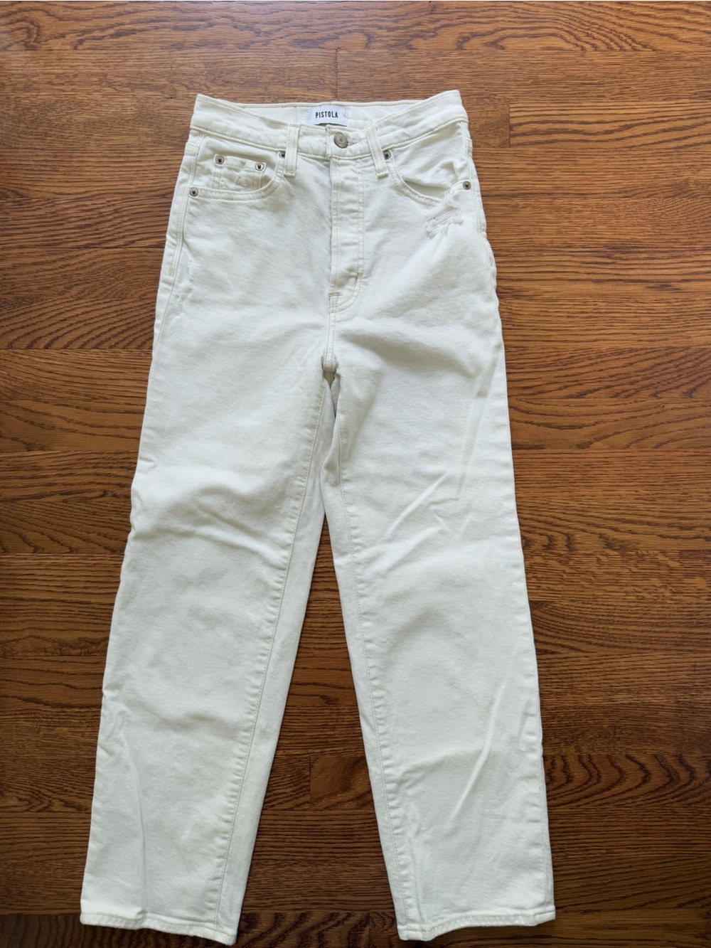 PISTOLA Anthropologie High Rise Sand Denim Jeans Casual Comfy Straight Summer 24